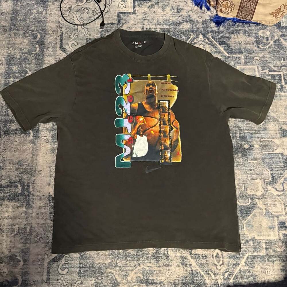Jordan MJ23 1996 Graphic T-Shirt Size L Black MVP Washed Cotton